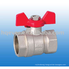 Butterfly handle female brass ball valve